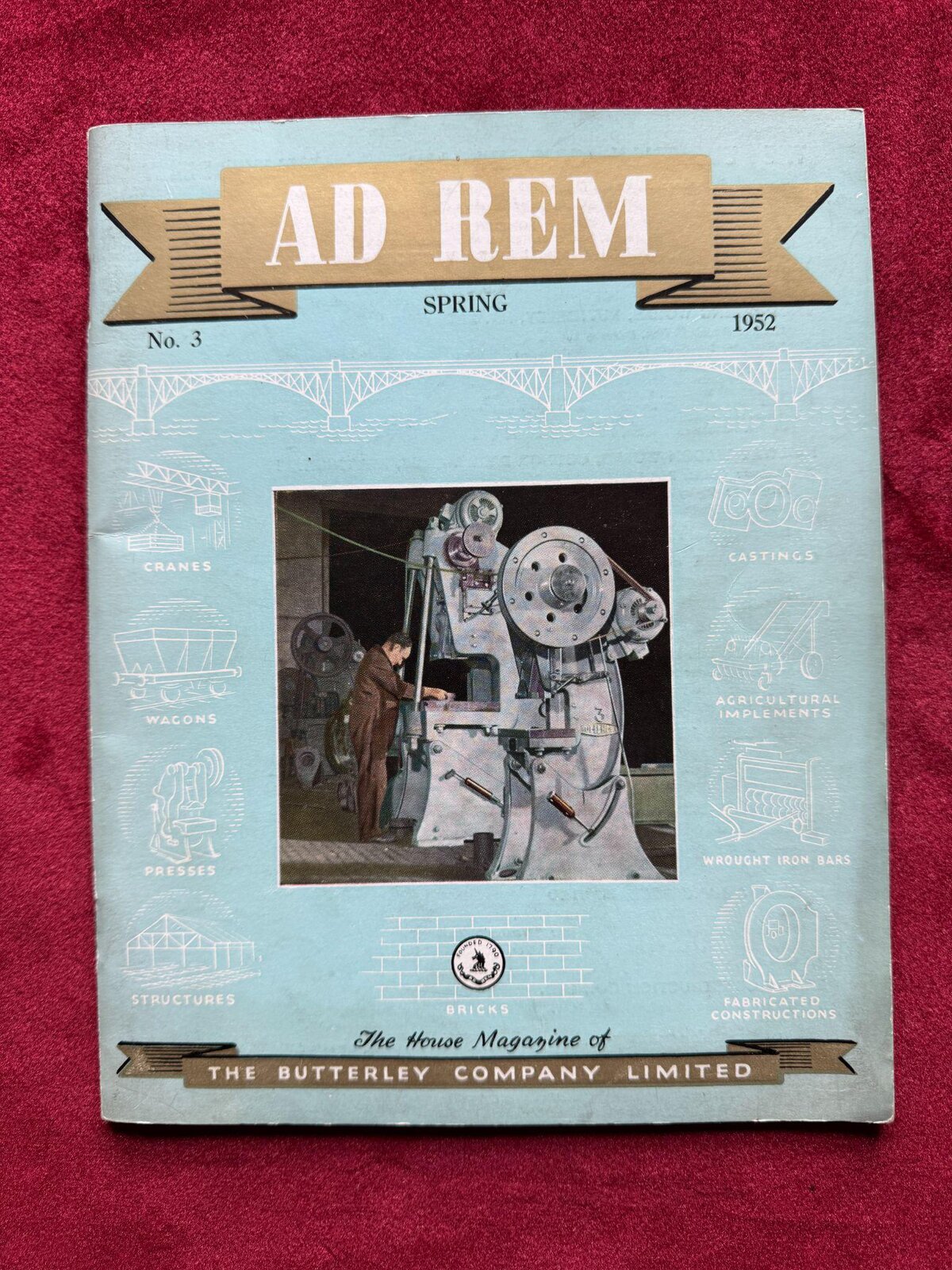 Cover of AD REM, the house magazine of The Butterley Company Limited, Spring 1952