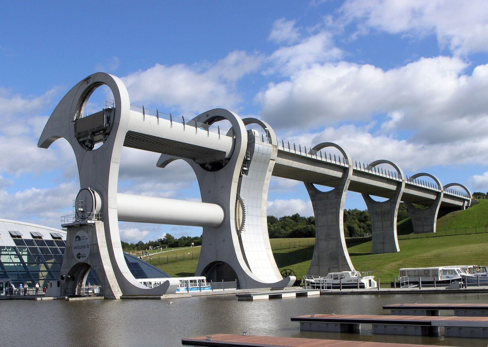 The Falkirk Wheel, a rotating boat lift in Scotland — built and installed by Butterley Engineering